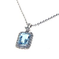 Collana Gazzola Donna Contorno in Oro bianco Acquamarina GC500#.R7X5LB